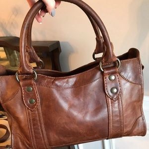 Frye Melissa Satchel Crossbody Cognac